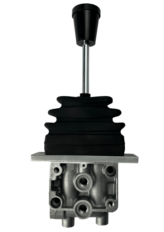 A straight handle pneumatic control valve part#1221-99-01 by del hydraulics on a white background