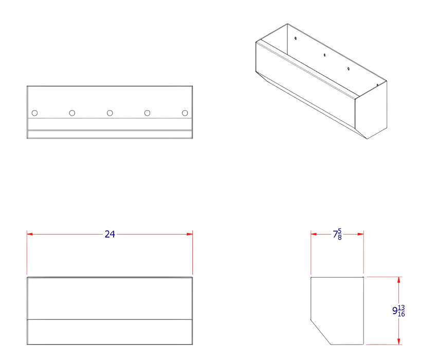 A diagram of CT24 Headache Rack Short Chain Tray