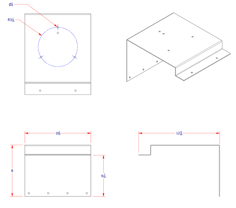 Diagram of Freightliner Cascadia Strobe light bracket FL44