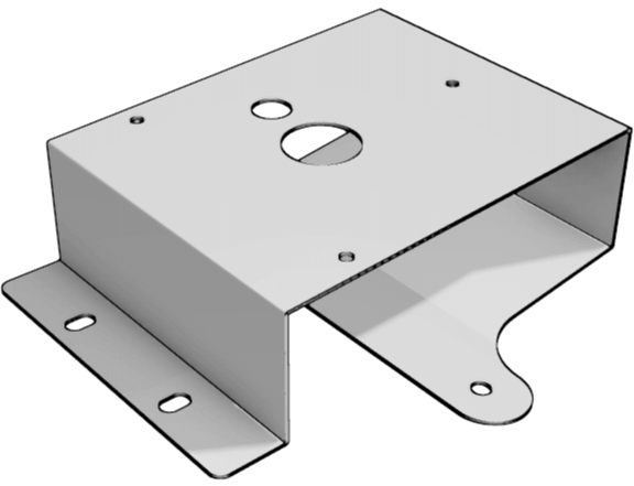 A gray freightliner M2 Beacon Light Bracket FL22 on a white background