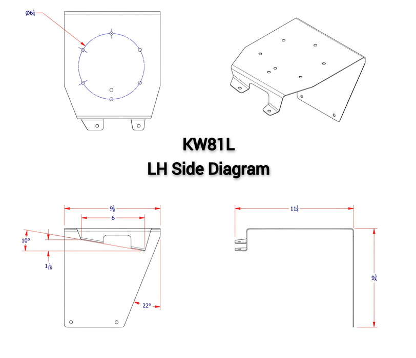 Kenworth Beacon Light Bracket for W900, T800, & C500 Aerocabs 2006+