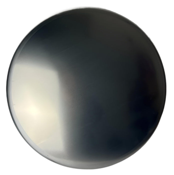 A image of a circle kenworth fuel tank end cap on a white background