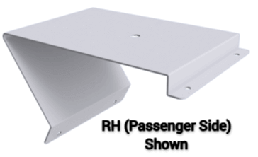 A Gray beacon light bracket for mack day cabs that mounts on the passenger side