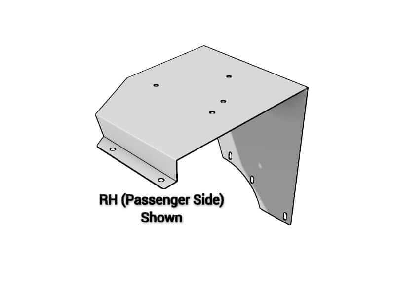 Side view of a Kenworth beacon bracket KW39R with three sides on a white background with "RH Passenger Side Shown"