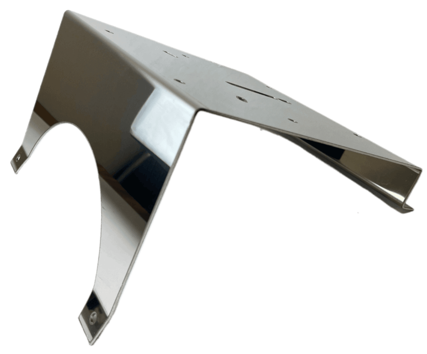 Rear side view of Western Star chrome beacon light bracket WS70