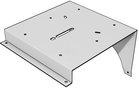 A gray beacon light bracket for Western Star trucks on a blank background