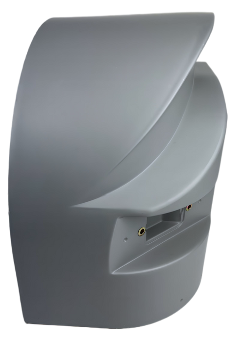 A LH automann morgan box truck corner cap from front view