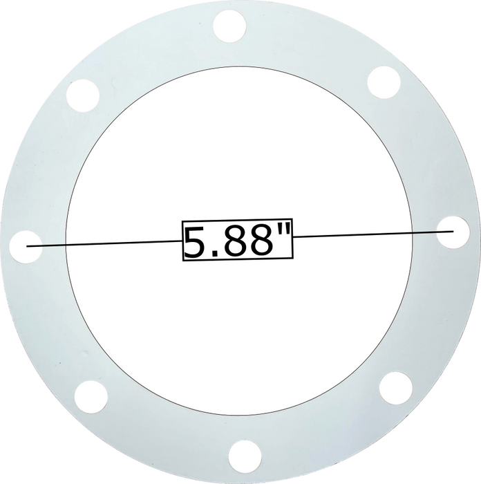 Universal Truck Parts 4" TTMA Soft Teflon Flange Gasket, 8 Hole, 1/8" Thick PTFE Piping