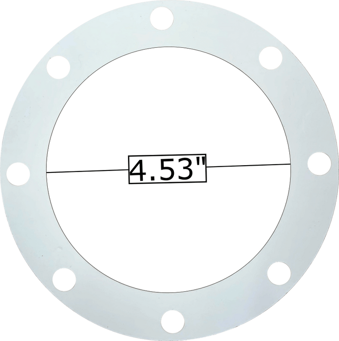 Universal Truck Parts 4" TTMA Soft Teflon Flange Gasket, 8 Hole, 1/8" Thick PTFE Piping