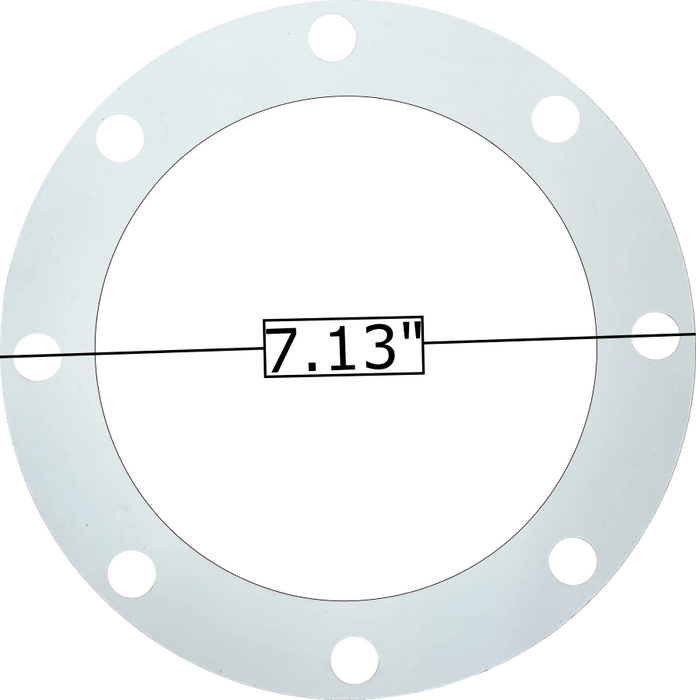Universal Truck Parts 4" TTMA Soft Teflon Flange Gasket, 8 Hole, 1/8" Thick PTFE Piping
