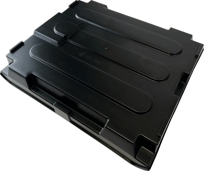 Battery box cover for Isuzu trucks, part 564-56372, front view on a white background