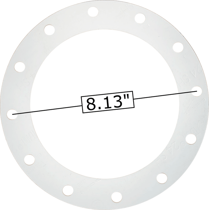 Universal Truck Parts 6" TTMA Soft Teflon Flange Gasket, 12 Hole, 1/8" Thick PTFE Piping