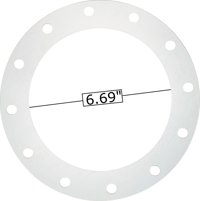Universal Truck Parts 6" TTMA Soft Teflon Flange Gasket, 12 Hole, 1/8" Thick PTFE Piping