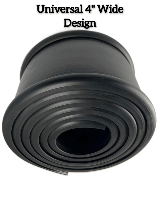 A roll of 4" fuel tank strap isolator that is 6Ft long  with text saying "Universal 4" Wide Design"