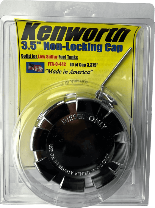 3.5" Chrome Diesel Fuel Cap for Kenworth Trucks - FTA-C-442C
