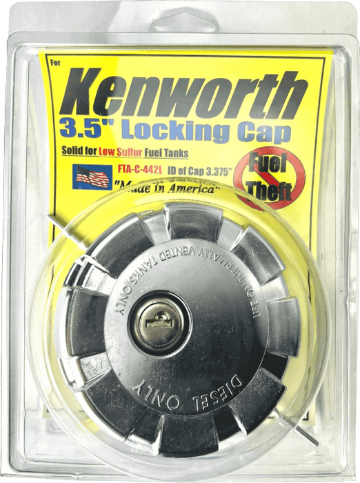 3.5" Locking Chrome Diesel Fuel Cap for Kenworth FTA-C-442LC