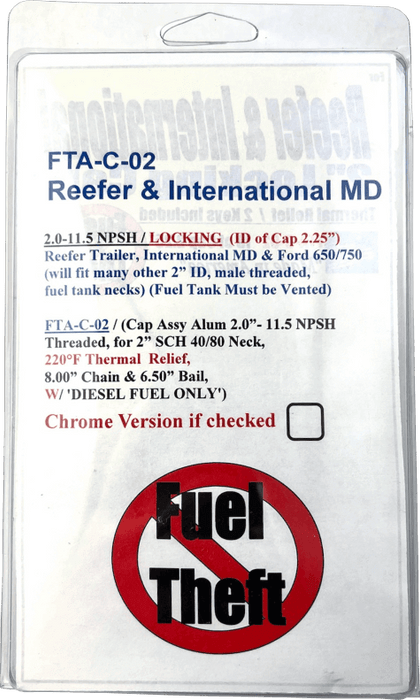 Locking Fuel Cap For International Trucks, Hino, Ford, Isuzu, and Reefers (2.25in. ID)