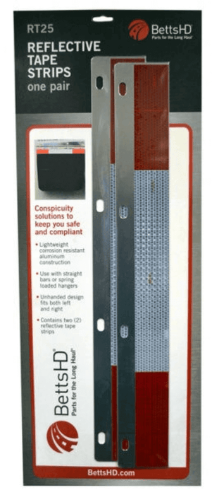 Two Reflective Tape Strips For Straight Spring Loaded Mud Flap Hangers RT25