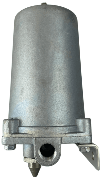 Side view of alcohol evaporator compatible with Haldex A72420, showing inlet port and mounting bracket