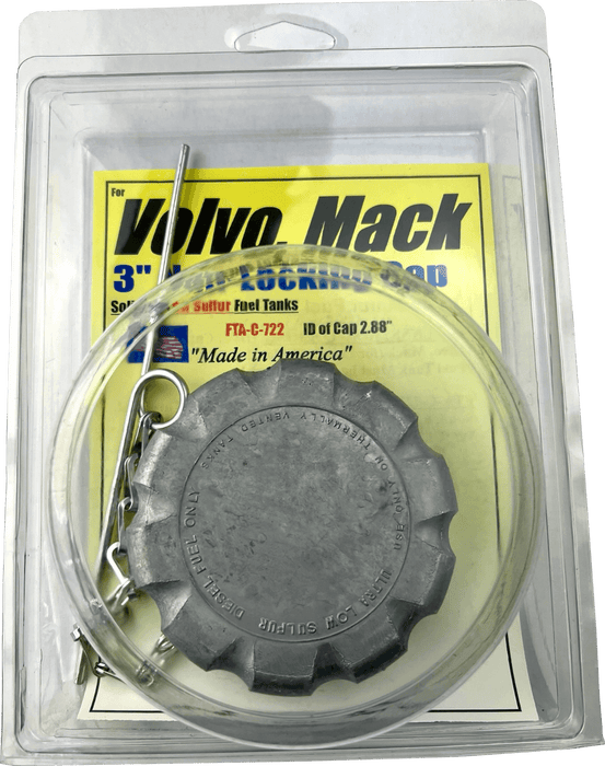 Volvo Truck Fuel Tank Cap Low Sulfur Non-Locking Non-Vented 3" ID