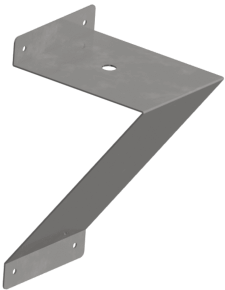 A gray beacon light bracket for semi trucks w side mounting G472-512 on a blank background