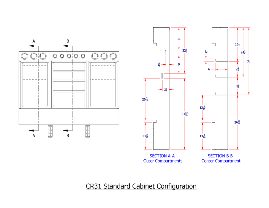 A diagram of ace manufacturings cabinet rack headache rack CR310200