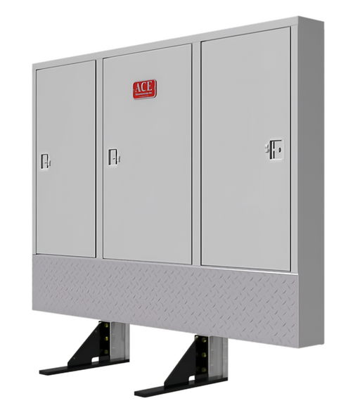 ace manufacturing cab rack for semi truck enclosed cabinet headache rack with 3 closed door cabinets