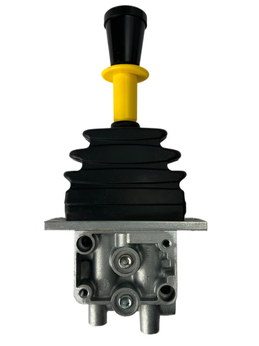 A side view of Del Hydraulics D14-1224-99-03 a pneumatic control valve on a white background