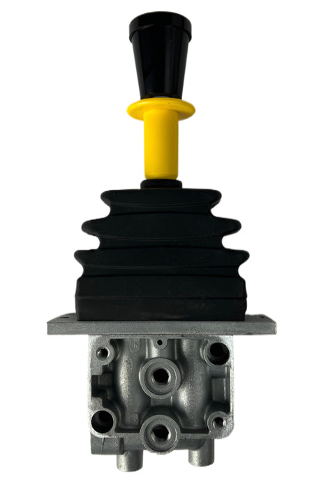 A view of D14-1224-99-03 a neutral locking air control valve for dump trucks, garbage trucks, and hoist on a white background
