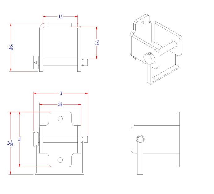 A shovel holder diagram for SH03 by Ace Manufacturing