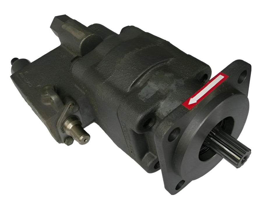 A eaton bezarus dump pump gear pump part number PTBZG102RAS20 on a white background