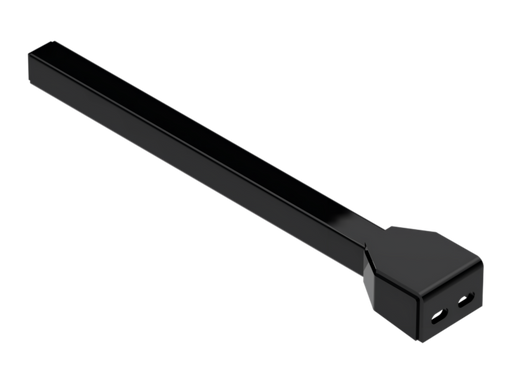 F328 front-position Peterbilt fender bracket for Ace Manufacturing fenders, black powder coat tube style.