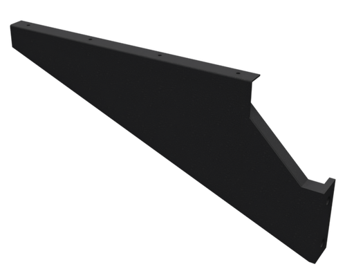 F331L-PC Left Side Driver-Position semi truck fender bracket for Ace Manufacturing fenders, powder coated steel finish 