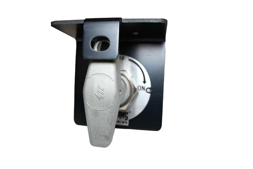 Top down view of flaming river's battery disconnect switch - FR1043