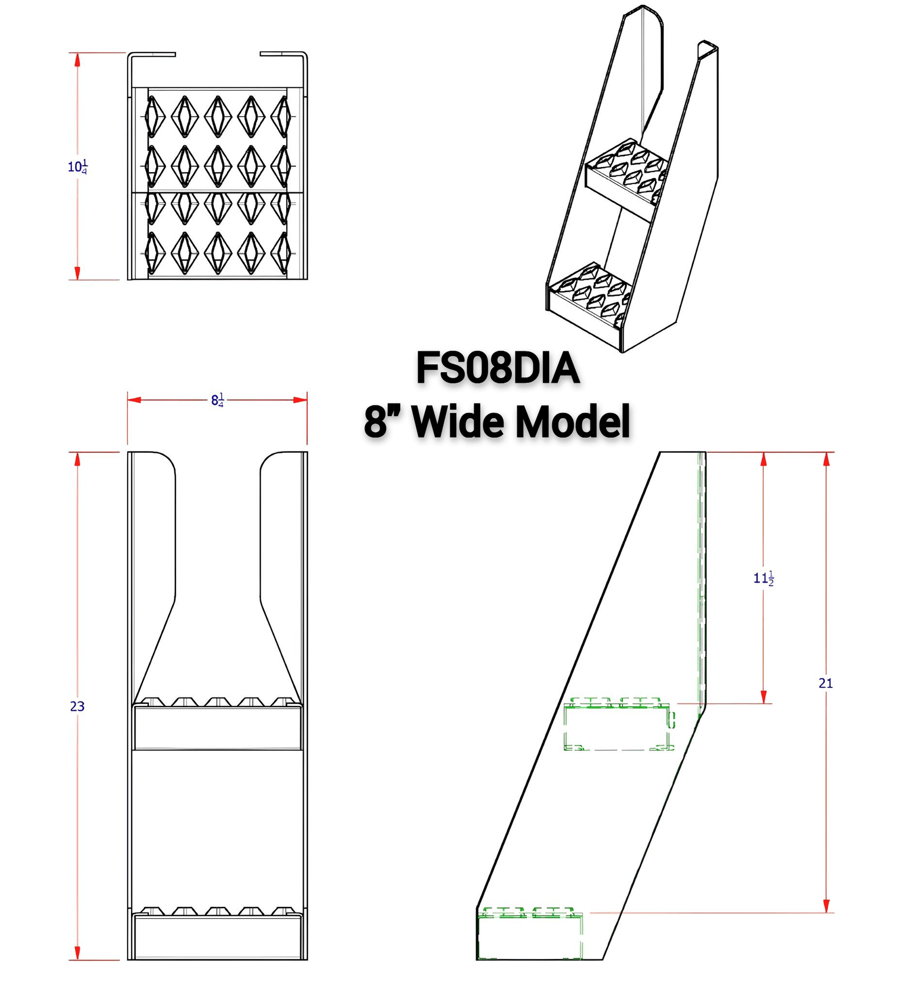 8 Inch Frame Step HD Semi Truck Frame Step 8