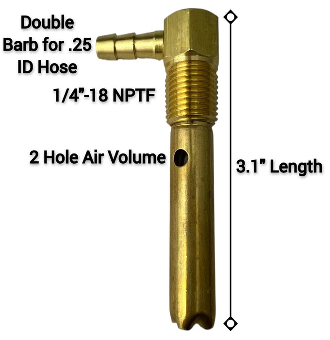 Diagram of FTA-V-40 a 1/4" fuel tank vent for 1/4" ID hoses