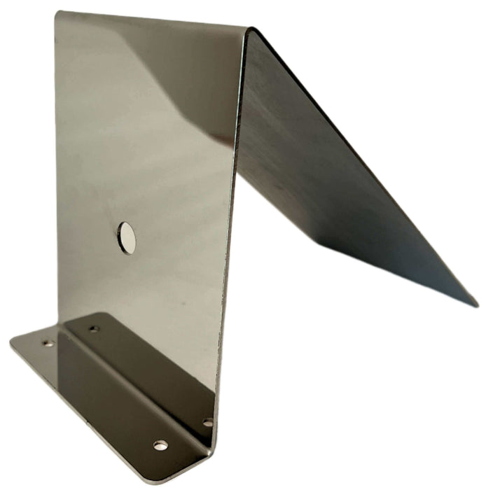 Rear view of A Universal Beacon Light Bracket made of stainless steel with a polished finish G472-512