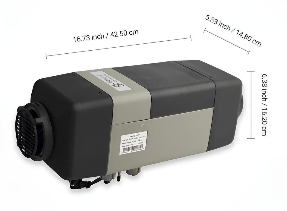 Bison 5000A XL Gasoline Bunk Air Heater Kit w Analog Controller for Large Van, Box Trucks, and RV's