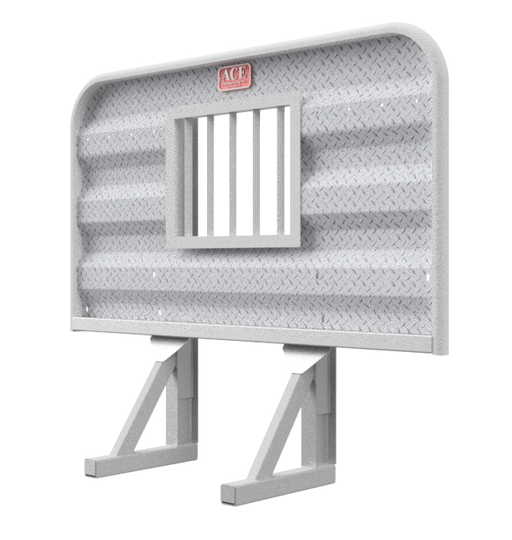 Headache rack for semi truck 4 foot tall with 39 inch jailbar window aluminum Ace Manufacturing HR10003J