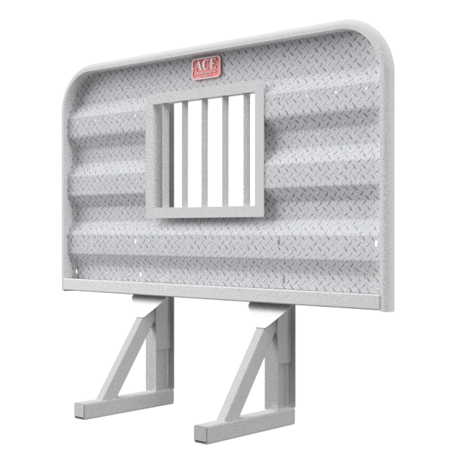 Headache rack for semi truck 4 foot tall with 39 inch jailbar window aluminum Ace Manufacturing HR10003J