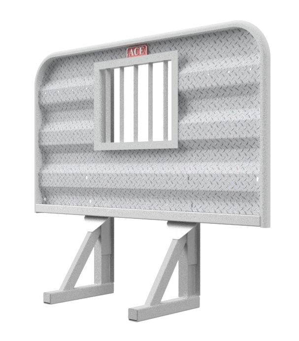 Headache rack for semi truck 4 foot tall with 42 inch jailbar window aluminum Ace Manufacturing HR10023J