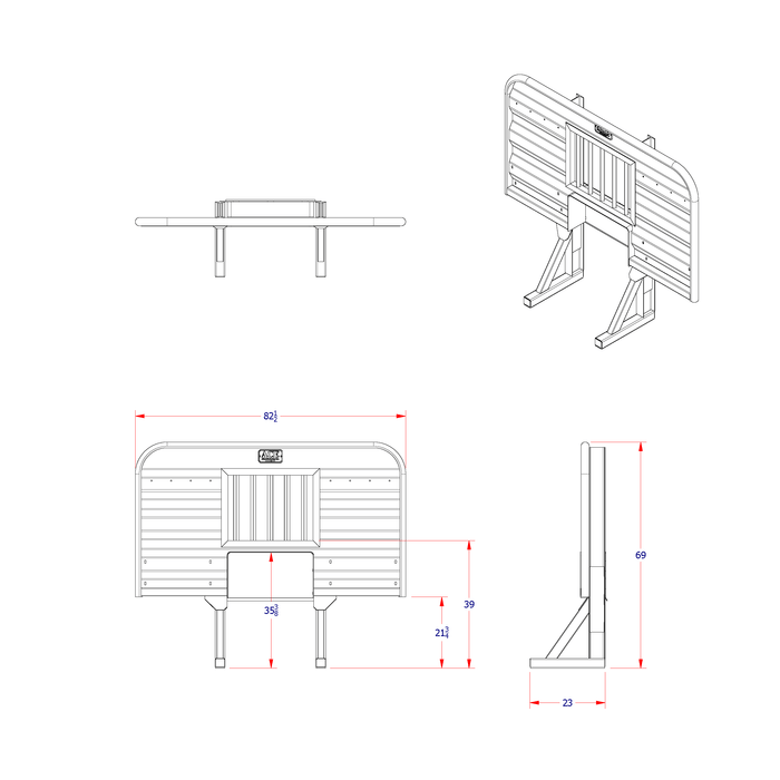 Headache rack for semi truck hydraulic tank clearance dimension diagram Ace Manufacturing HR10 series