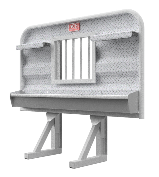 Headache rack for semi truck 4 foot tall with full width tray and 39 inch jailbar window Ace Manufacturing HR11003J