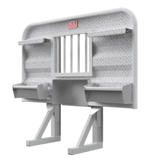 Headache rack for semi truck for 60/70 Gallon hydraulic tank space dual low trays and jailbar window Ace Manufacturing HR12M03J