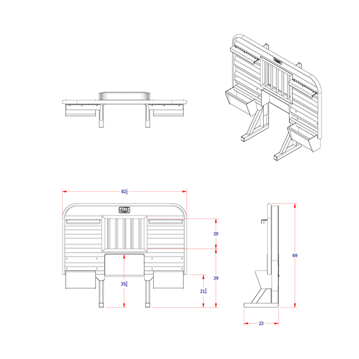 Ace Manufacturing Headache rack for semi truck 60 or 70 gallon hydraulic tank mounting diagram HR15M03J