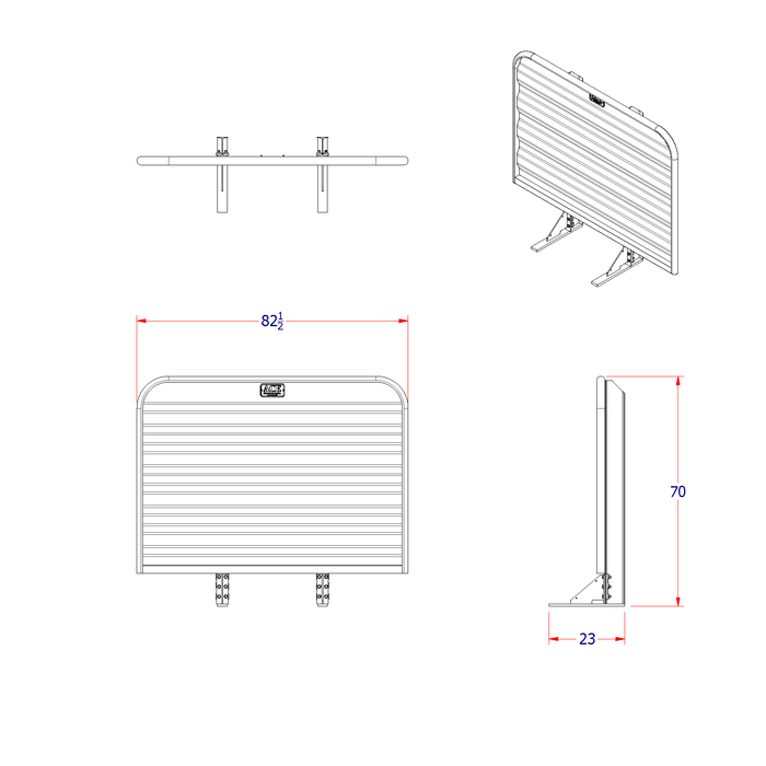 Tractor trailer headache rack 5' tall plain checker plate backboard Ace Manufacturing HR200000 - Diagram