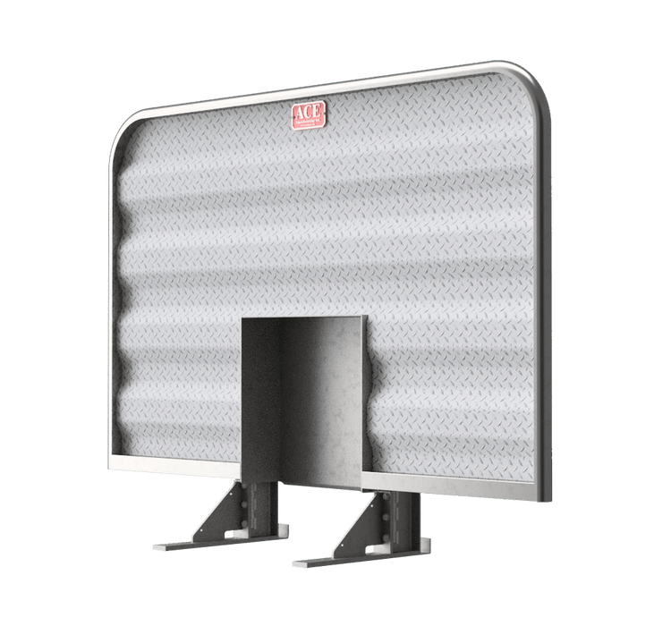 Headache rack for semi truck ultra wide 94 inch aluminum cab guard with hydraulic tank cutout Ace Manufacturing HR20M000-94W