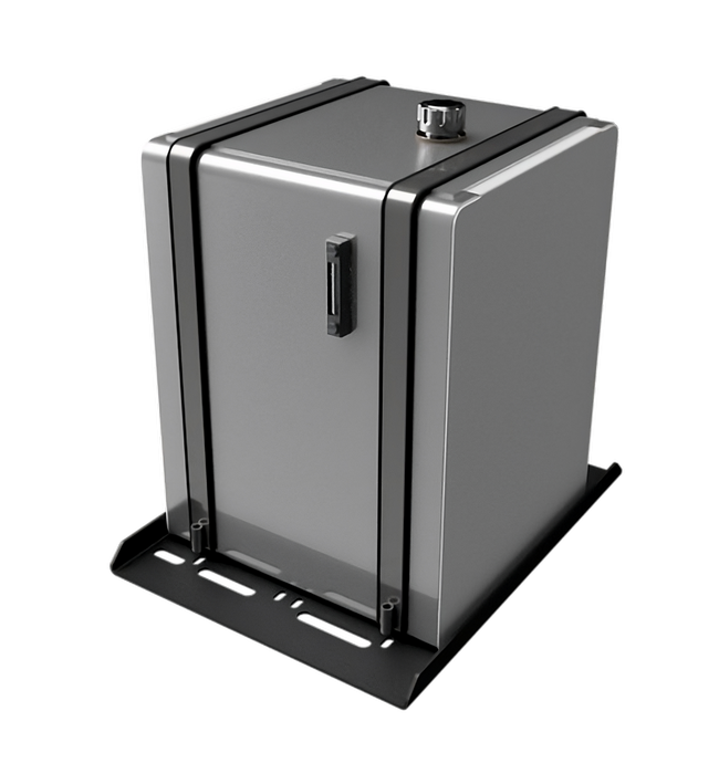 HYD70SM hydraulic tank installed on HYDCRDL mounting cradle