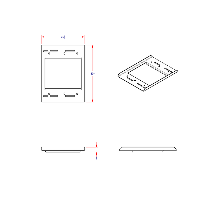 HYDCRDL hydraulic tank mounting bracket dimensional drawing