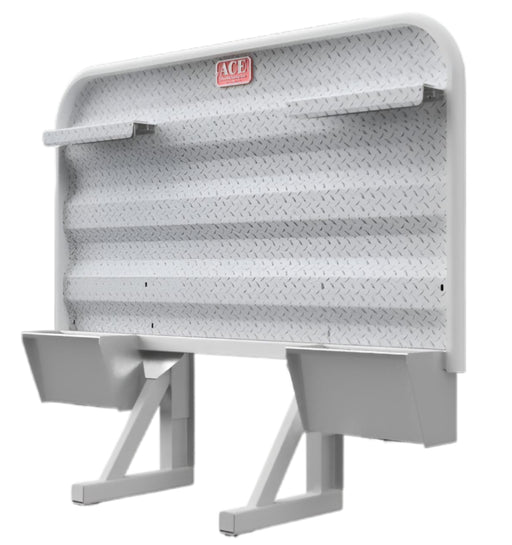 Headache rack for semi truck 4 foot tall with dual low storage trays no window Ace Manufacturing HR150000